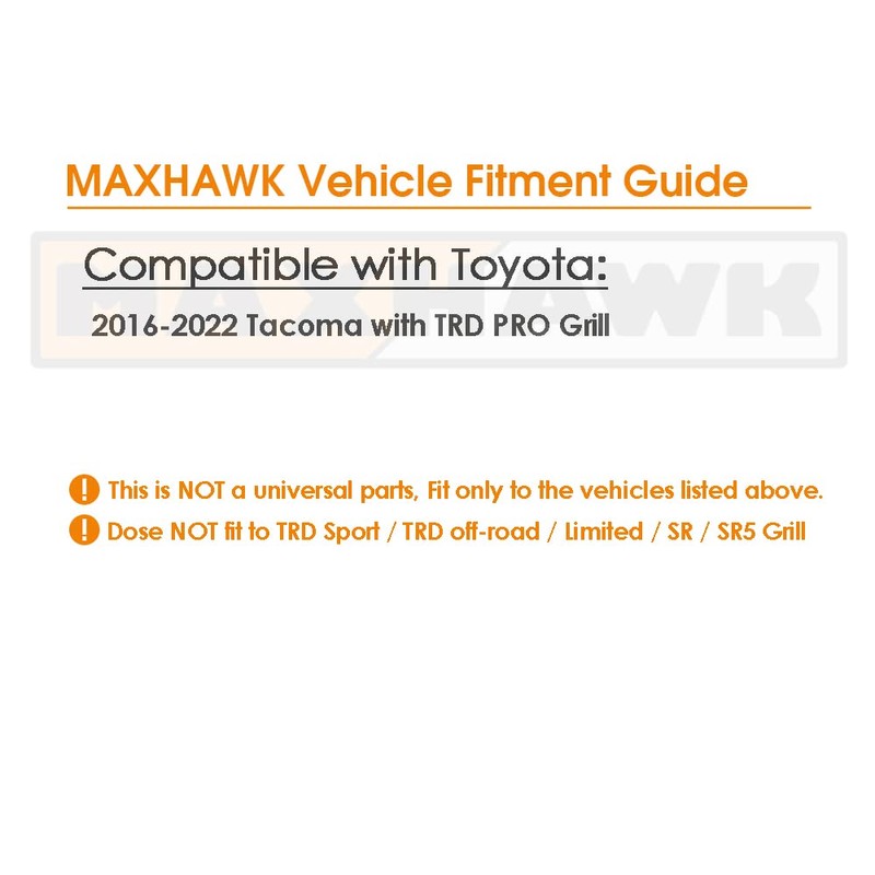 MAXHAWK LED Grill Light Kit Compatible with 2016-2023 Toyota Tacoma