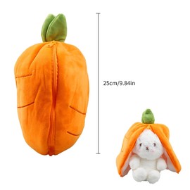 Tabanzhe Rabbit Muppet Toys - Reversible Cuddle Carrot Bunny Plush Toy,Cute Fun Stuffed Animals Fluffy Birthday Gifts for Children Kids Girls Boys