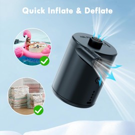Akku Luftpumpe Luftmatratze, 4000mAh Elektrische Luftpumpe Luftmatratze, 3 Luftdüsen, Schnellem Aufblasen/Entleeren, Mini Pumpe Luftmatratze für Schlauchboot Planschbecken