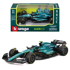 Bburago 18-38090 (#14) F1 2023 Model 1/43 Aston Martin AMR23#14 Fernando Alonso Mini Car, Diecast Car, Finished Product
