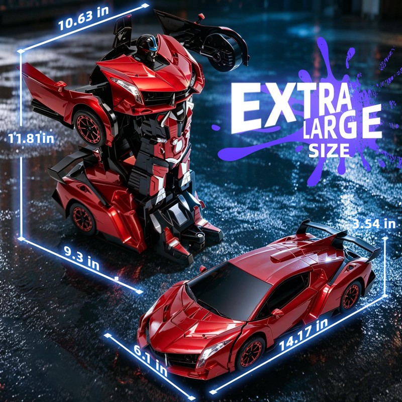 Transform 1:12 Scale RC Car Robot 2-in-1 Transforming Car Toys