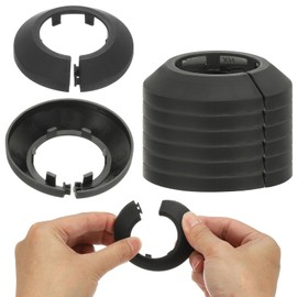 PATIKIL 35mm Plumbing Cover Plates, 9 PCS Wall Split Flange Pipe Cover Decoration Escutcheon Plate Collar Flange Water Pipe Cover Decoration PP Plastic for Wall Pipe Tube Hole, Black