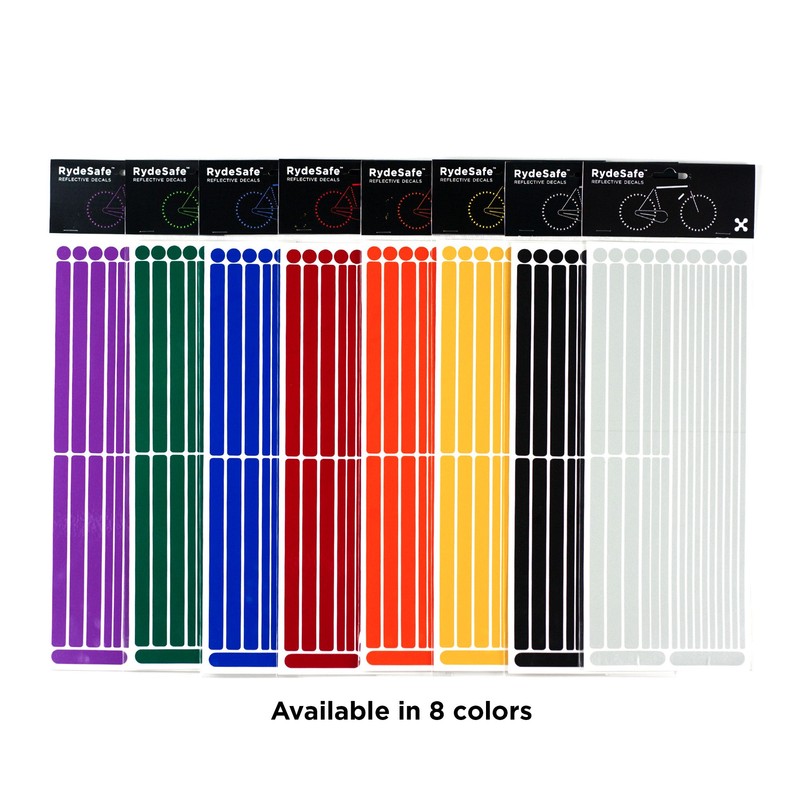 RydeSafe Reflective Decals Multi Stripes Kit Jumbo, White