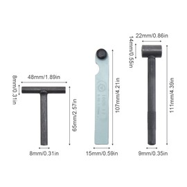 Smgda 3pcs/Set Motorcycle Scooter Engine Valve Screw Repair Wrench Adjusting Square Hexagonal Hole Spanner Tool + Feeler Gauge