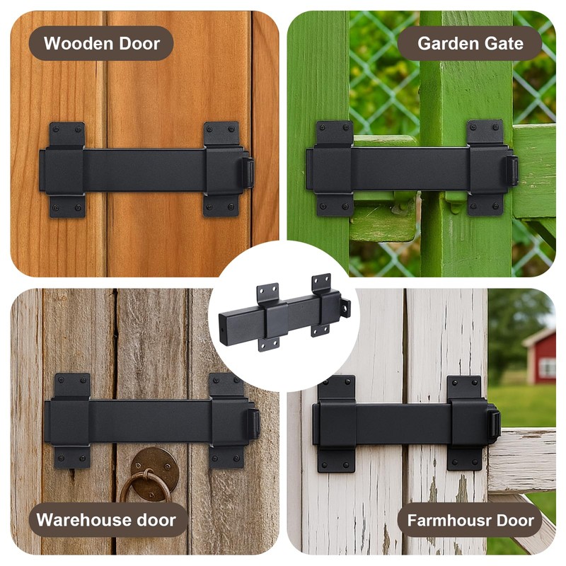 7.5" Sliding Gate Latch, Heavy Duty Door Latch with Padlock