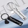 VEHYEGOI 2 Pieces Of Creative Keychains, Stainless Steel Rectangular Keychains,