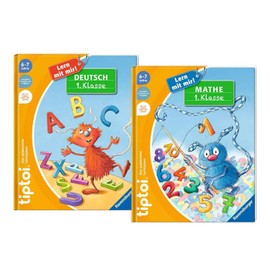 Ravensburger tiptoi Books Set School Learning mit mir Deutsch 1 and 1/Math First Numbers Math, Mathematics, Letters by tiptoi