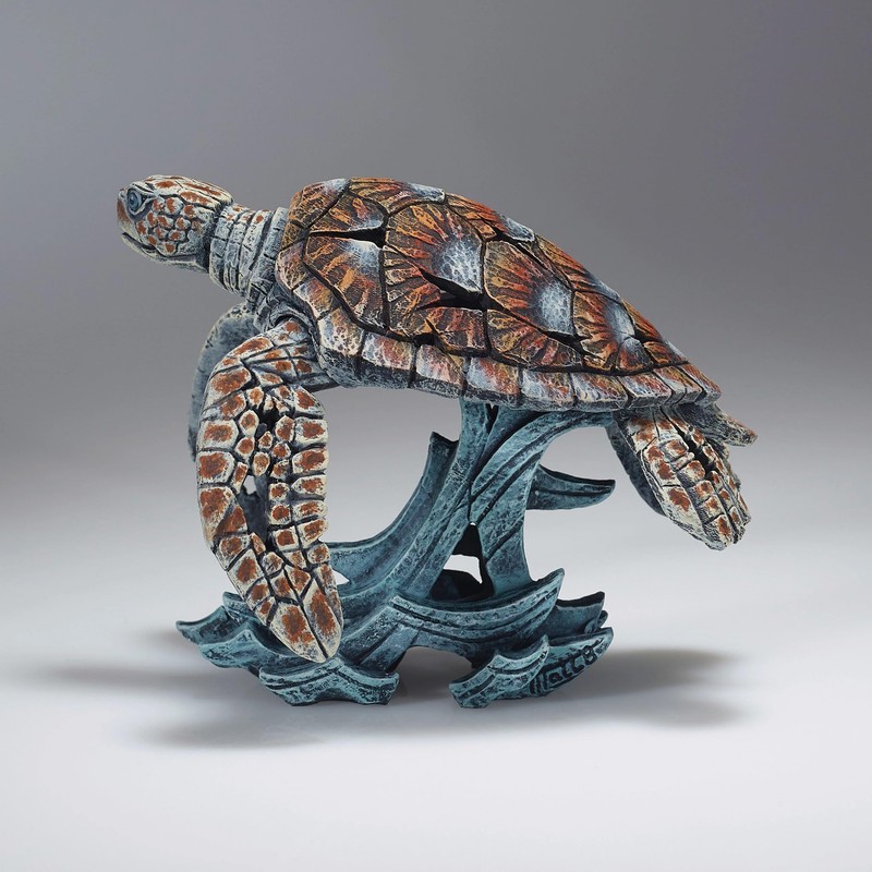 Enesco Edge Sculpture Sea Turtle on Wave Miniature Figurine, 4.73