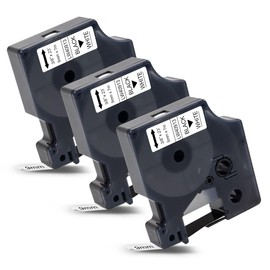 Labelwell 9mm x7m Compatible DYMO D1 40913 S072068 Label Tape Black on White Cassette for Maker Dymo LabelManager 100 120P 160 210D 260P 280 360D 500TS PnP WiFi LabelWriter 450 Duo Turbo, 3 Pack