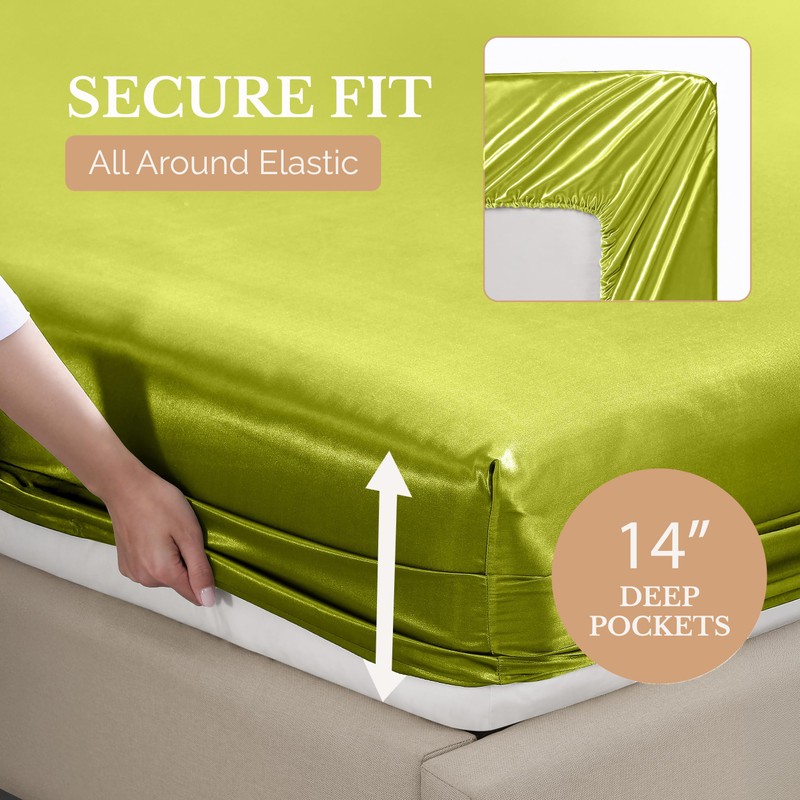 Casa Platino Queen Size Satin Sheets - Smooth Satin Sheets