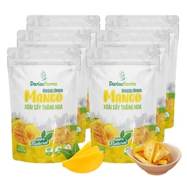 DARLAC FARMS Freeze Dried Mango Slices, Pack 6, No Sugar Added, Healthy Fruit Snacks for Kids, Adults & All Ages, Premium Organic Crispy Crunchy Snacks, Tea, Baking, Smoothie, Yogurt, 2 Oz Each
