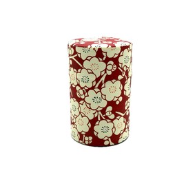 Noguchi Kumataro Tea Garden, Tea Canister, 5.3 oz (150 g), Washi Paper Sticker, Inner Lid, Plum Roman, Made in Japan, Stylish (Engine)