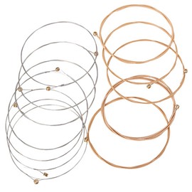 Yibuy 12 String Ballad String String 12 Pieces Gold+Silver Acoustic Guitar Strings Coated Copper Wound Set 12 Strings