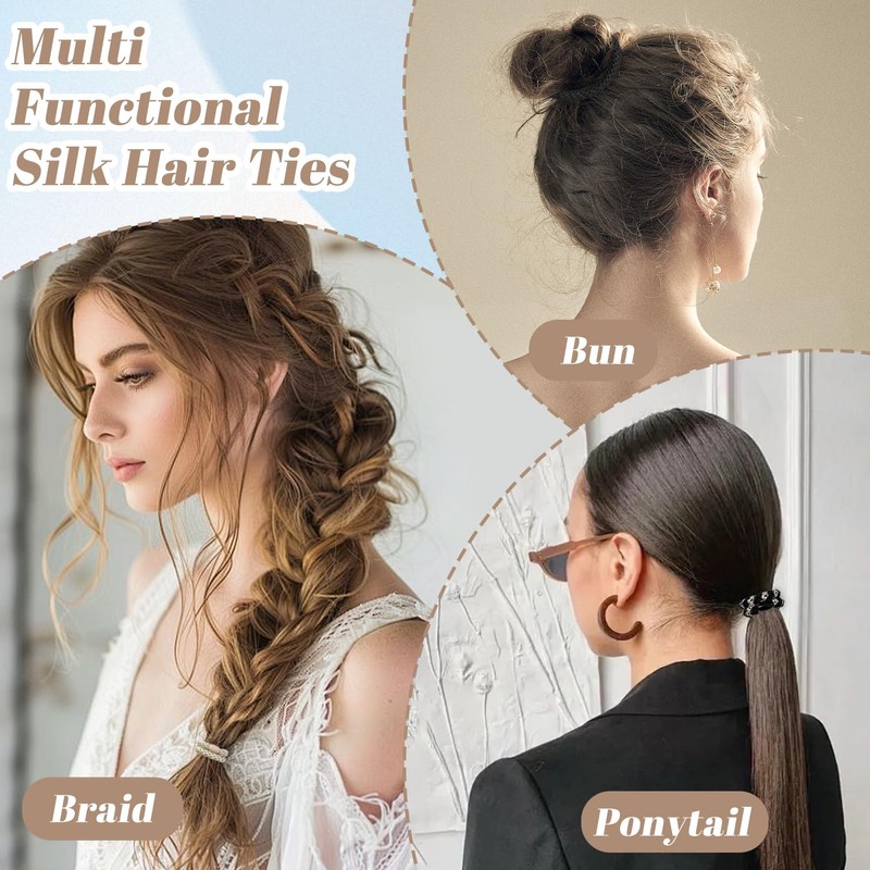 6 Pcs Hair Ties, Stylish Hair Bobbles for Women Sweet