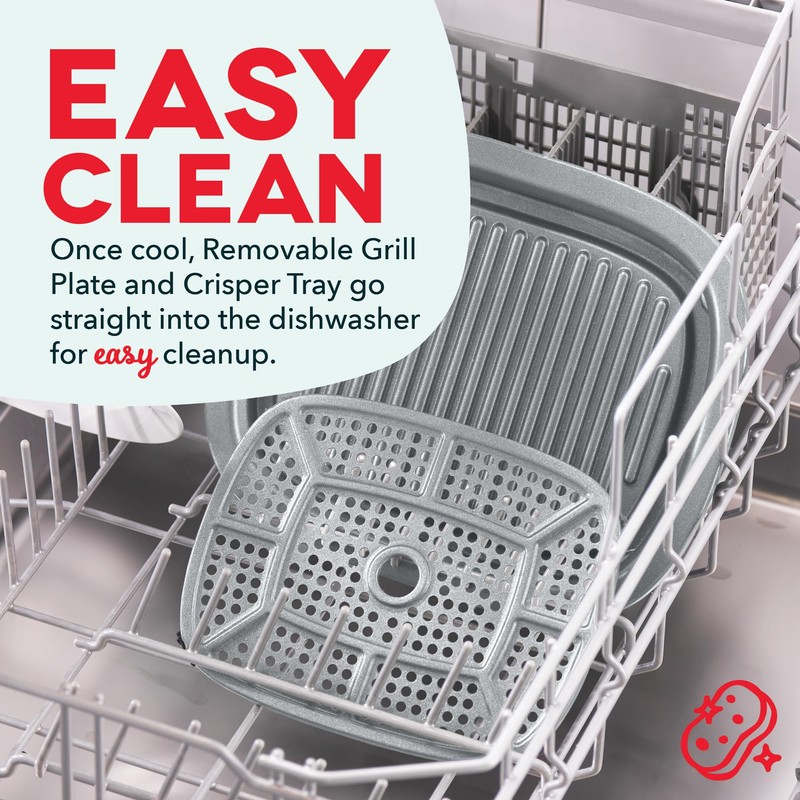 DASH Flip & Fry 2-in-1 Grill + Air Fryer, 3