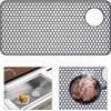 TOOVEM 28.3"x14.4" Sink Protector - Farmhouse Drain Hole Mat, Kitchen