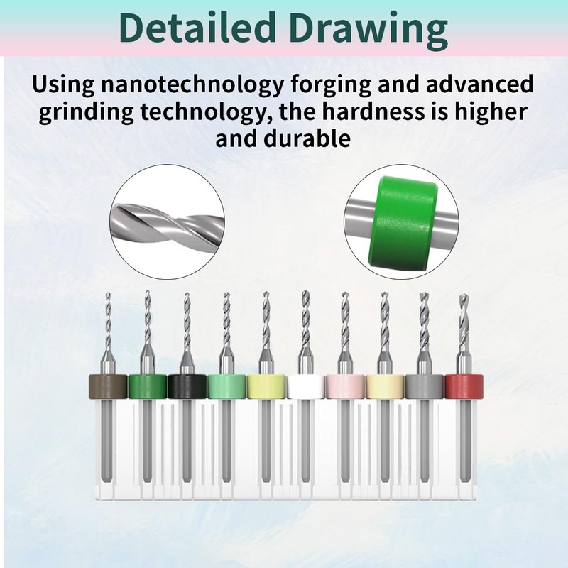Alrens 20 Pcs PCB Drill Bit Set, 0.1-2.0 mm Tungsten