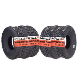 MASSFX 20x8-8 front or rear Turf Tire for golf carts and lawn mowers, 4-Ply with chevron tread for excellent traction and easy cleaning, Non-highway use only, 20/8-8,20x8x8 (4 Pack)