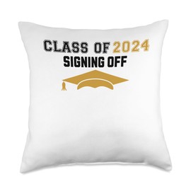 Class of 2024 Senior Autograph High School Memory Party Throw Pillow