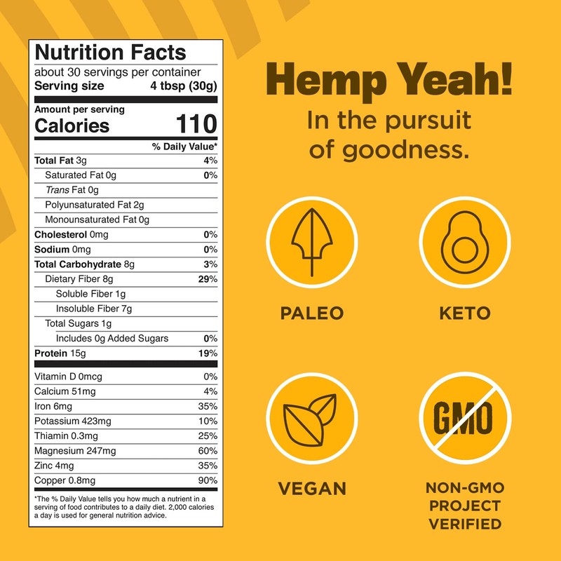 Manitoba Harvest Hemp Yeah Balanced Protein and Fiber Powder, Unsweetened,