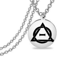 CENWA Stainless Steel Therian Symbol Pendant Necklace Therian Accessories, Stainless Steel, No Gemstone