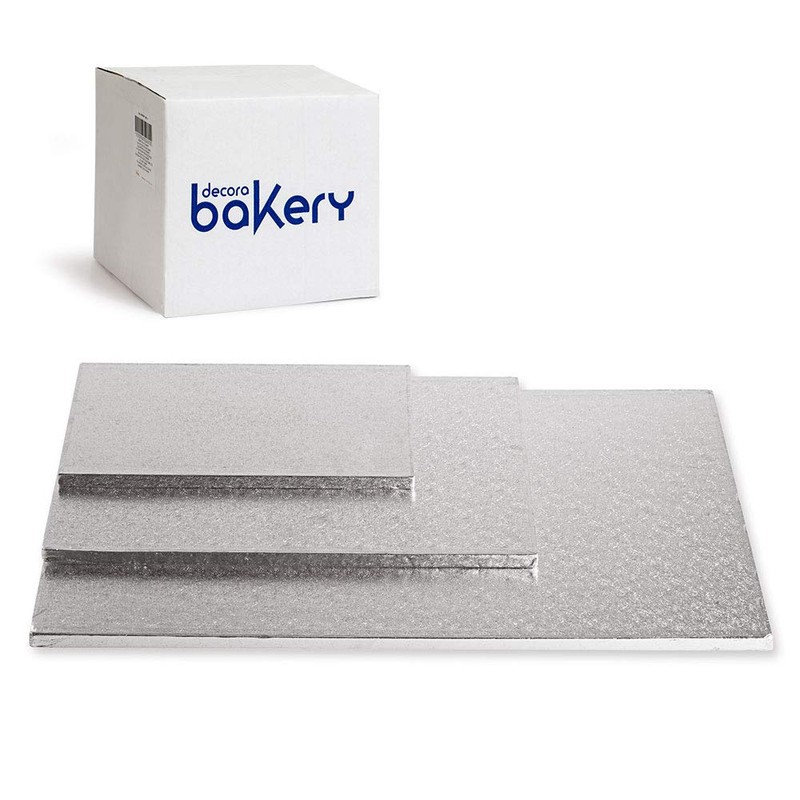 Decora Cakeboard, 20 x 30 x 1.2 cm, Cellulose Silver