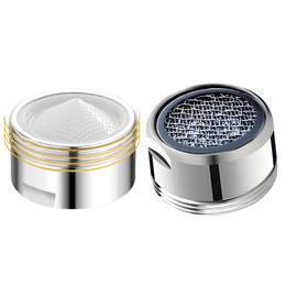 Bathroom Sink Aerator,1.8 GPM Faucet Aerator 15/16 In Male Thread Chrome Solid Brass and 304 Stainless Steel Filter, Aerator for Sink Faucet Aerators with Gasket for Bathroom or Kitchen