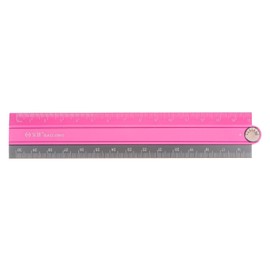 sourcing map Folding Straight Ruler, 30 cm, Metric Aluminium Alloy Ruler with Angle Line, Geometric Measuring Tool for Architects, Study, Classroom, Office, Bright Pink