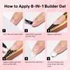 MIZHSE Clear Builder Gel with Precision Tip, 8 in 1