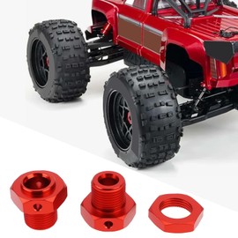 SG Store 1Set 17mm Aluminum 6mm Extended Hub Hex Nut Kit Compatible with Arrma Kraton 4S BLX Compatible with Outcast 4S BLX Upgrade Parts(Red)