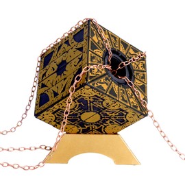 Hellraiser Puzzle Box - Accurate Lament Configuration with Functional Mechanical Lock, Detachable Puzzle Cube & Base - Premium Horror Prop Gift for Fans