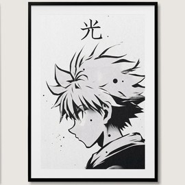 Hunter x Hunter Posters, Killua & Gon Poster - Room Decor Wall Decoration - Style: Killua, Size: 24x36