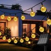 2 Pack Solar Moroccan String Lights Outdoor 50 LED 23 Ft Globe Fairy Lights with 8 Lighting Modes, Waterproof Solar Powered String Lights for Garden Yard Gazebos Camping Party