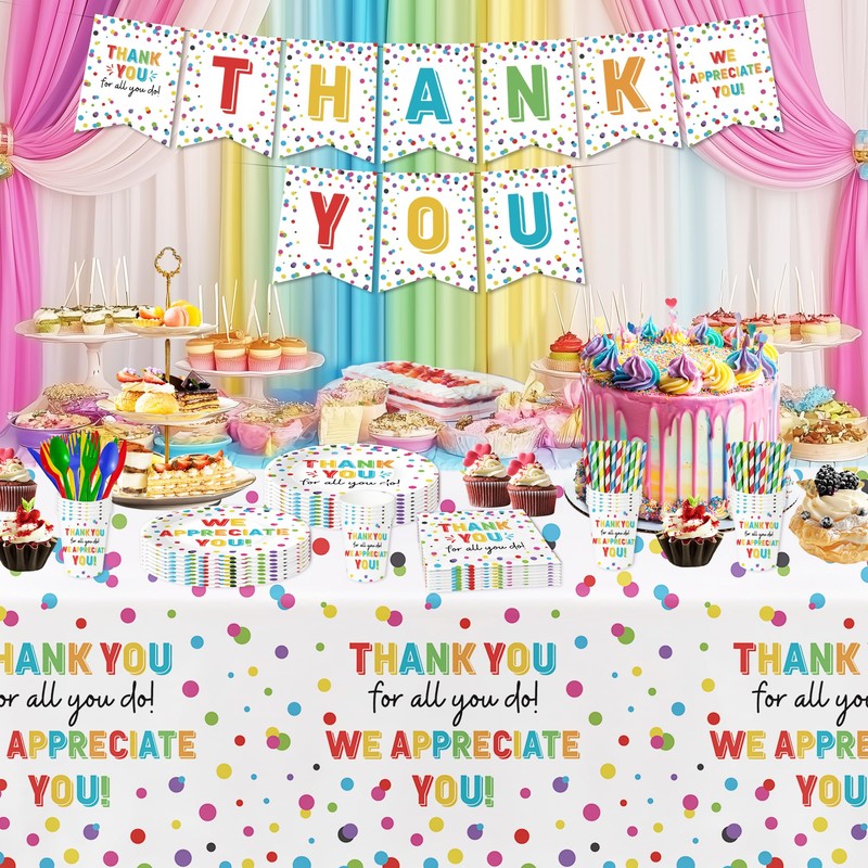 Suhelkit Thank You Decorations Table Cloth, We Appreciate You Table