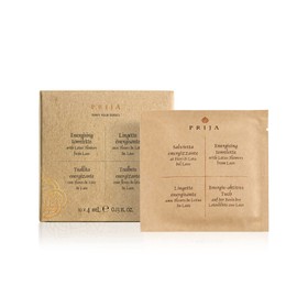 Prija Energising Towelettes Gift Pack for Moisturising Hands and Invigorating the Body, Luxurious Travel Wet Wipes with Lotus Flower, Premium Natural Viscose Wipes in Gift Box 10 x 4ml