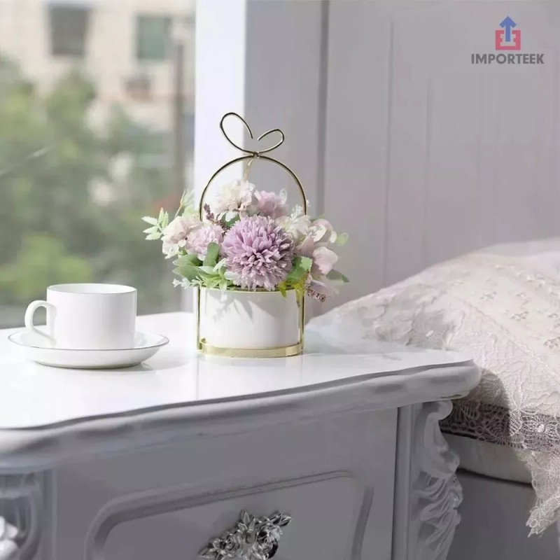 Importeek 3pz Arreglo Floral Artificial Flores Planta Decoracion Ramo