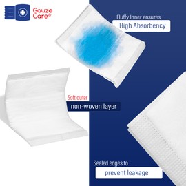 Gauze Care GauzeCare Sterile Abdominal- ABD Combine Pads| 40-Pack, 8x10 Inches| Extra Absorbent & Thick, Individually Wrapped Wound Dressing, First Aid Pads| Surgical-Grade, Nonstick- for Heavy Leakage, Post Op