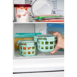 Ello Ello Duraglass 2-Pack 2 Cup Reusable Glass Container Jar with Leak Proof Lids and Protective Silicone Sleeves | Perfect for Overnight Oats, Snacks, Yogurt | BPA-Free | Dishwasher Safe | Yucca