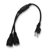 KUNCAN Power Cord Extension Y Splitter - 2 Way Outlet