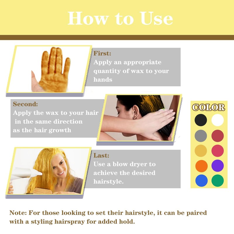 HaiolorPro Yellow 1031 Temporary Color Wax Washable Unisex