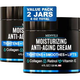 (Paquete de 2) Crema hidratante facial para hombres antienvejecimiento y antiarrugas para hombres con colgeno, retinol y vitaminas