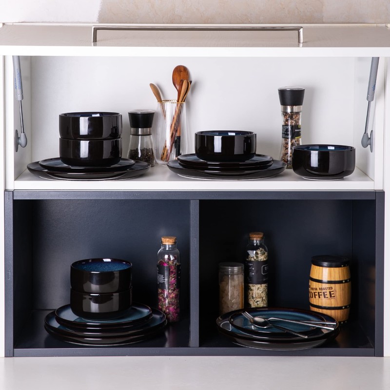 LERATIO Ceramic Plate Set of 6,8.5 Inch Reactive Glaze Light