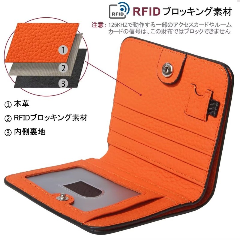 [GADIEMKENSD] Small Bifold Wallet - Top Grain Leather, RFID Blocking,