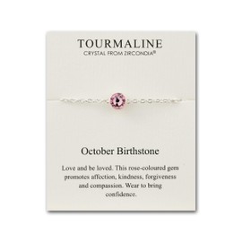 Philip Jones October (Tourmaline) Birthstone Anklet Created with Zircondia® Crystals