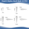 UNICRAFTALE 48 Pieces 4 Sizes Cone Pendant Stainless Steel Spike
