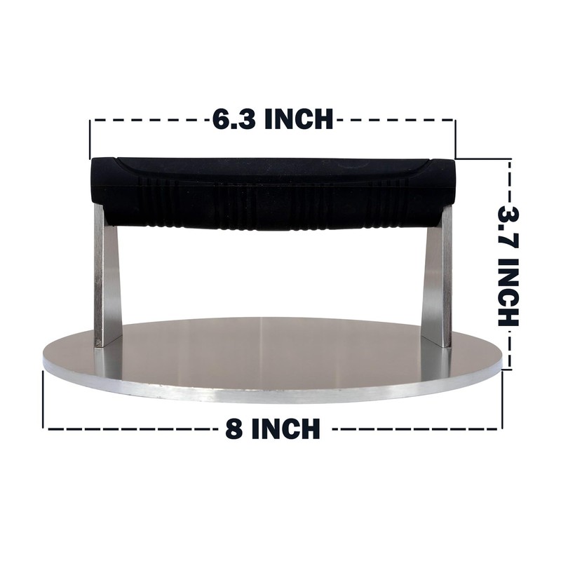 Manucode Stainless Steel Burger Smasher 3.25 LB – 8 Inch