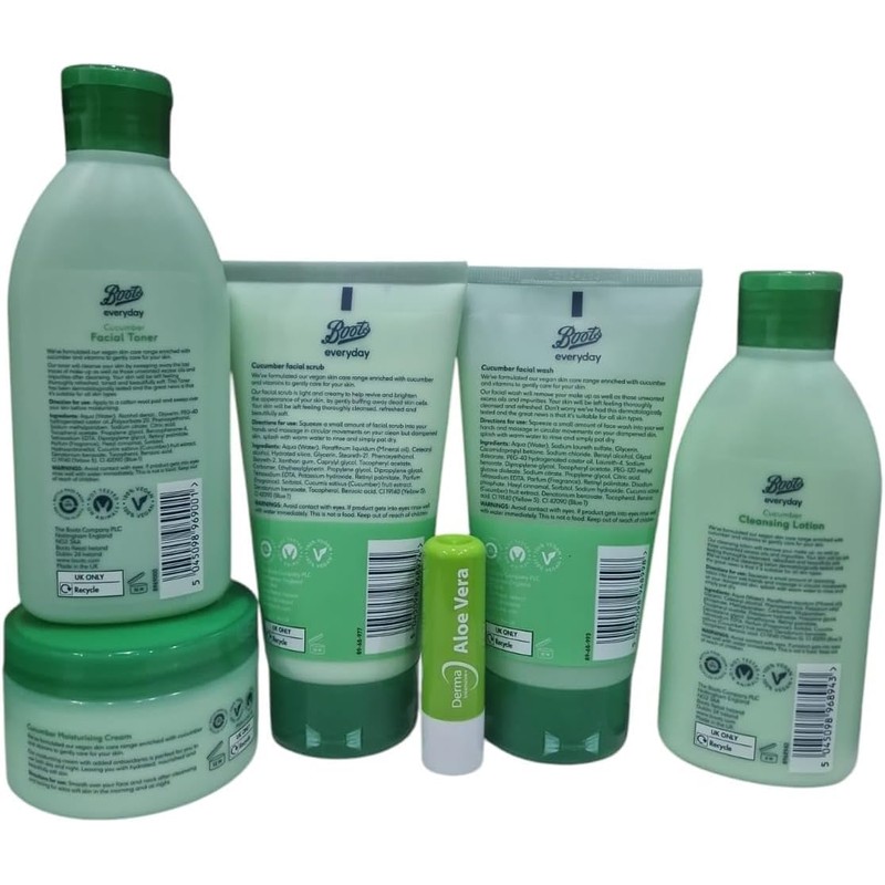 Boots Cucumber facial skin care 5 pcs bundle With Free