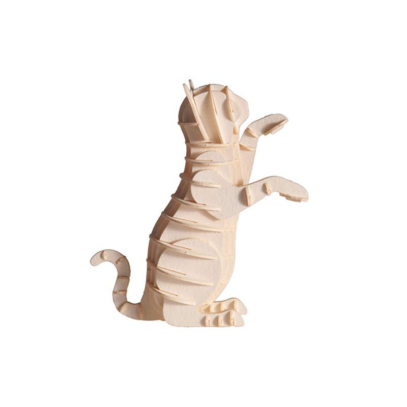 Fridolin 3D Paper Model Cat White