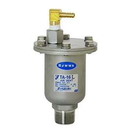 Yoshitake Air Vent Valve, Float Type, For Cold and Hot Water, SUS, L Type Hose Fittings, Applicable Pressure 0.01 - 1.0 MPa, Screw Connection, Connection Diameter: 15A, Main Unit, SUS, Maximum Temperature 194°F (90°C), Model TA-16L, 15A