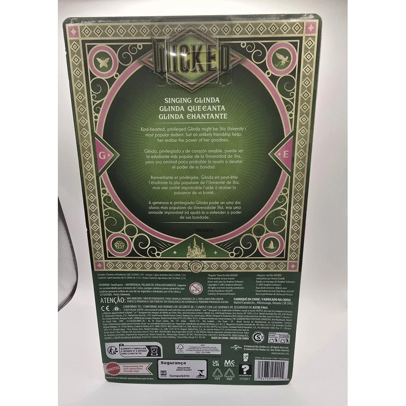 Mattel Wicked Singing Glinda Doll With URL MISPRINT